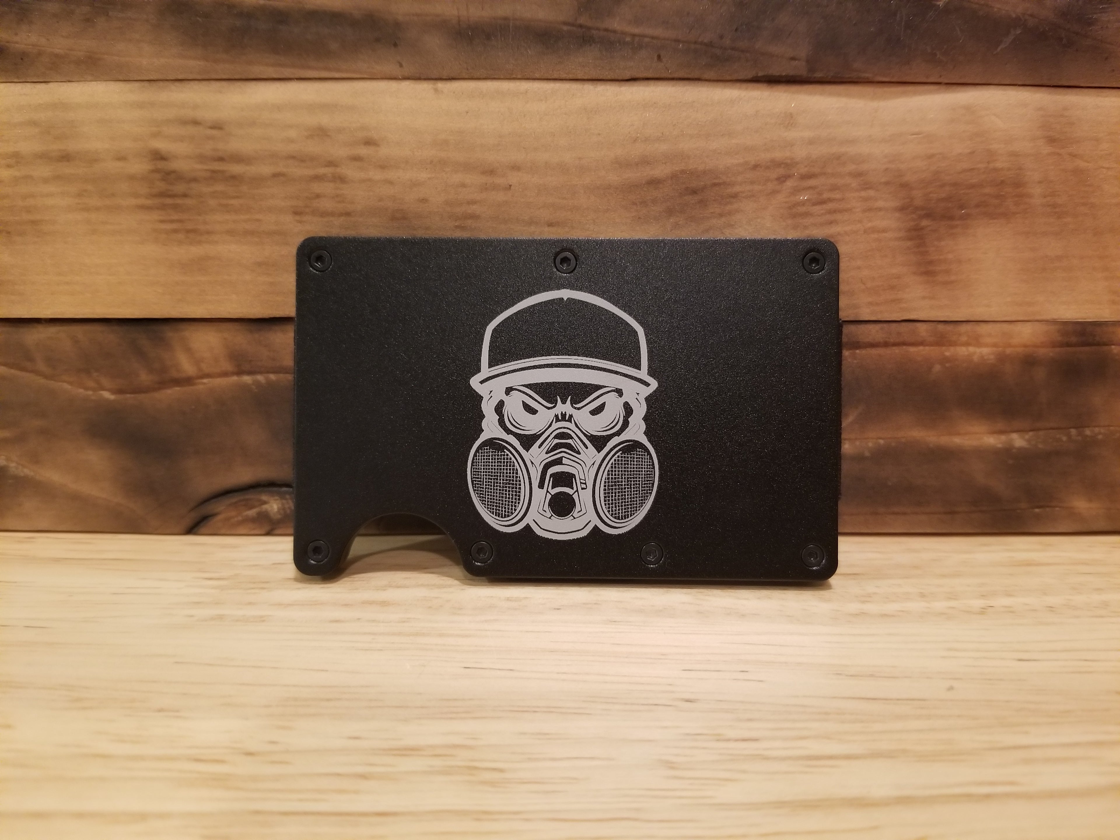 Black Lightweight Aluminum Wallet featuring Body Shop Merch branding