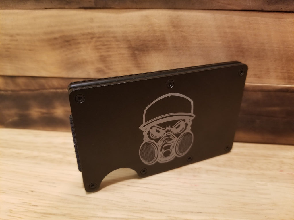 Black Lightweight Aluminum Wallet featuring Body Shop Merch branding